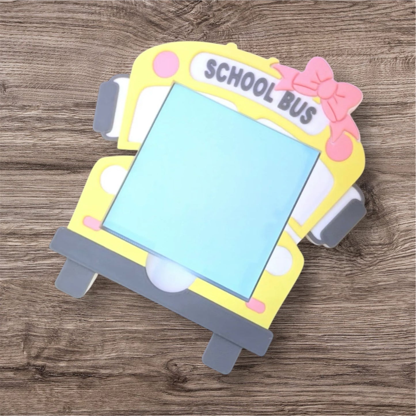 School Bus with Bow Sticky Note Holder