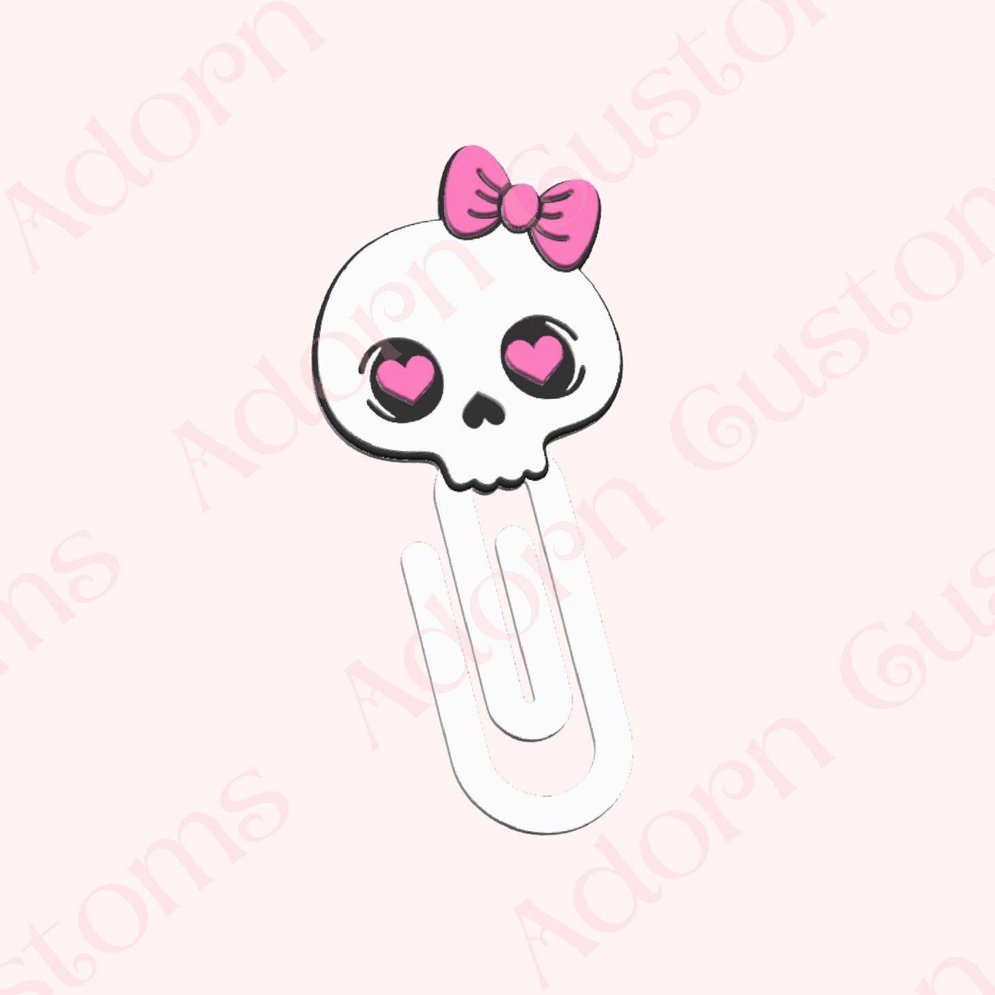 Skull w/ Bow Jumbo Paper Clip