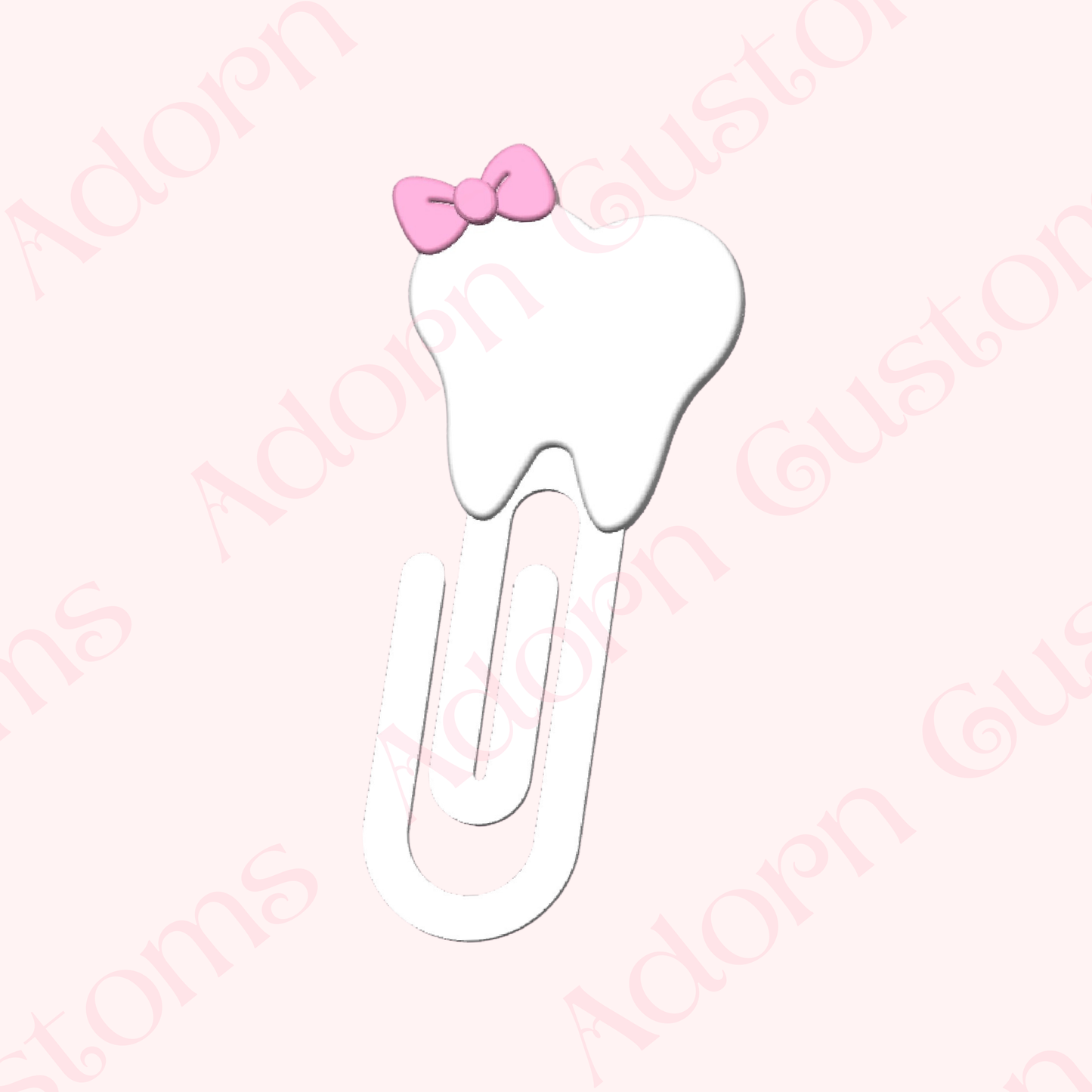 Tooth w/ Bow Jumbo Paper Clip