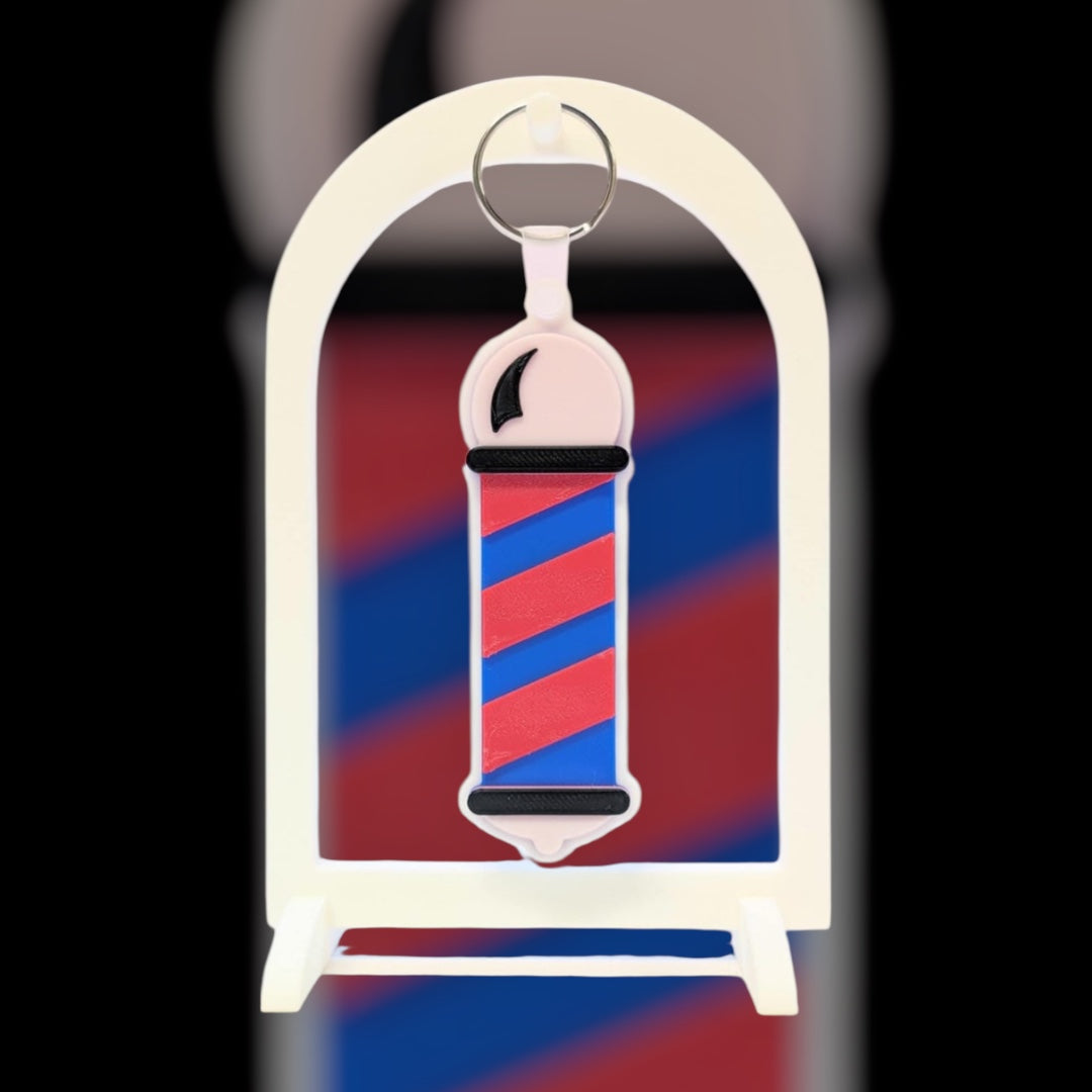 Barber Pole NFC Keychain