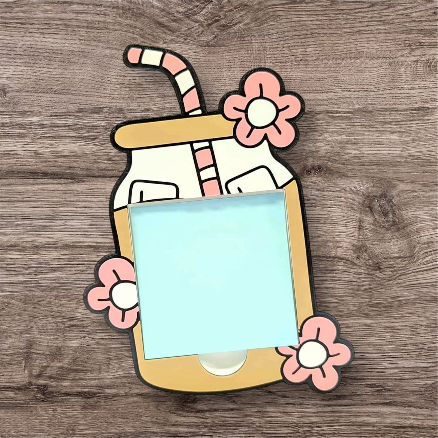 Glass Can Sticky Note Holder