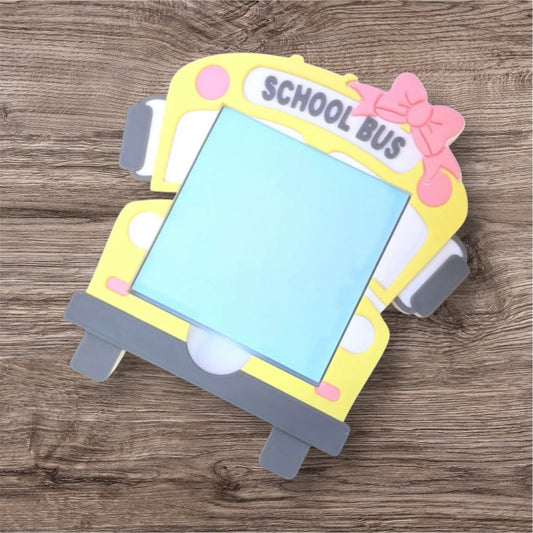 School Bus with Bow Sticky Note Holder