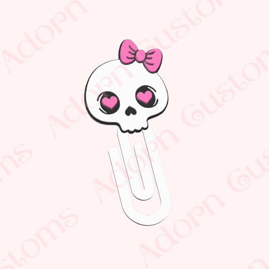 Skull w/ Bow Jumbo Paper Clip