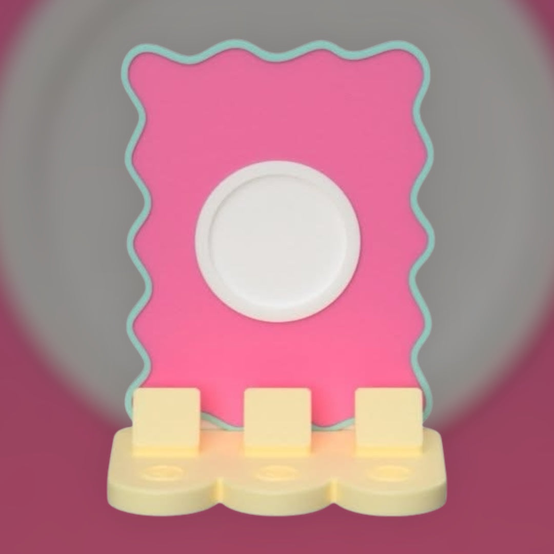 Wavy Rectangle w/ Circle NFC Stand