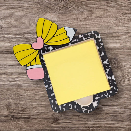 Composition Book w/ Pencil Bow Sticky Note Holder